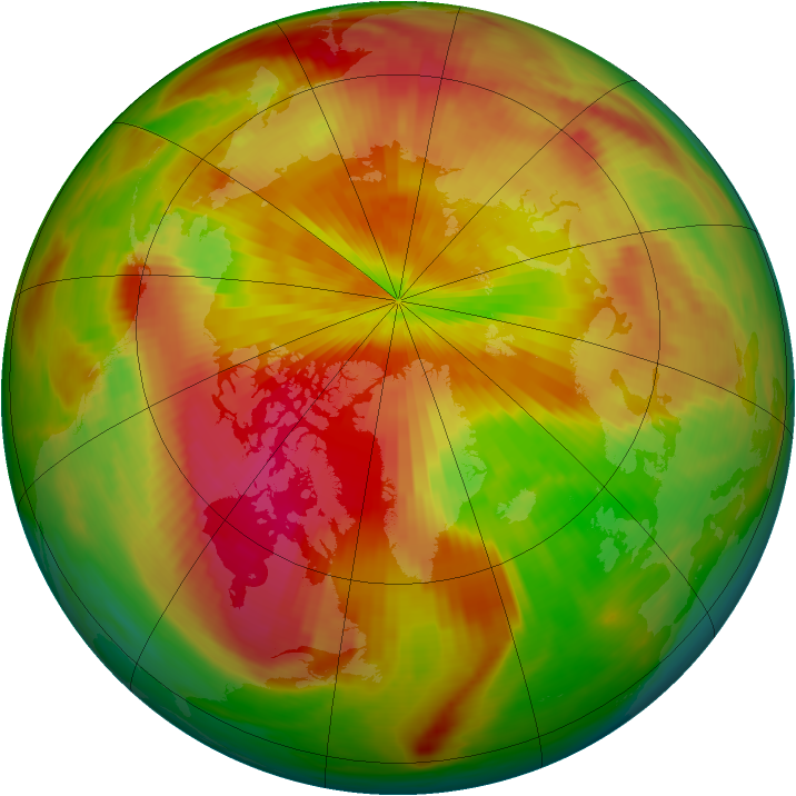 Arctic ozone map for 15 April 1981